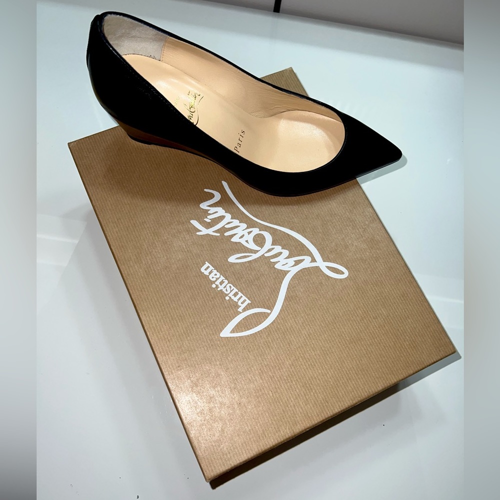 Christian Louboutin Pipina 55 Shinny in Black - Picture 1 of 12